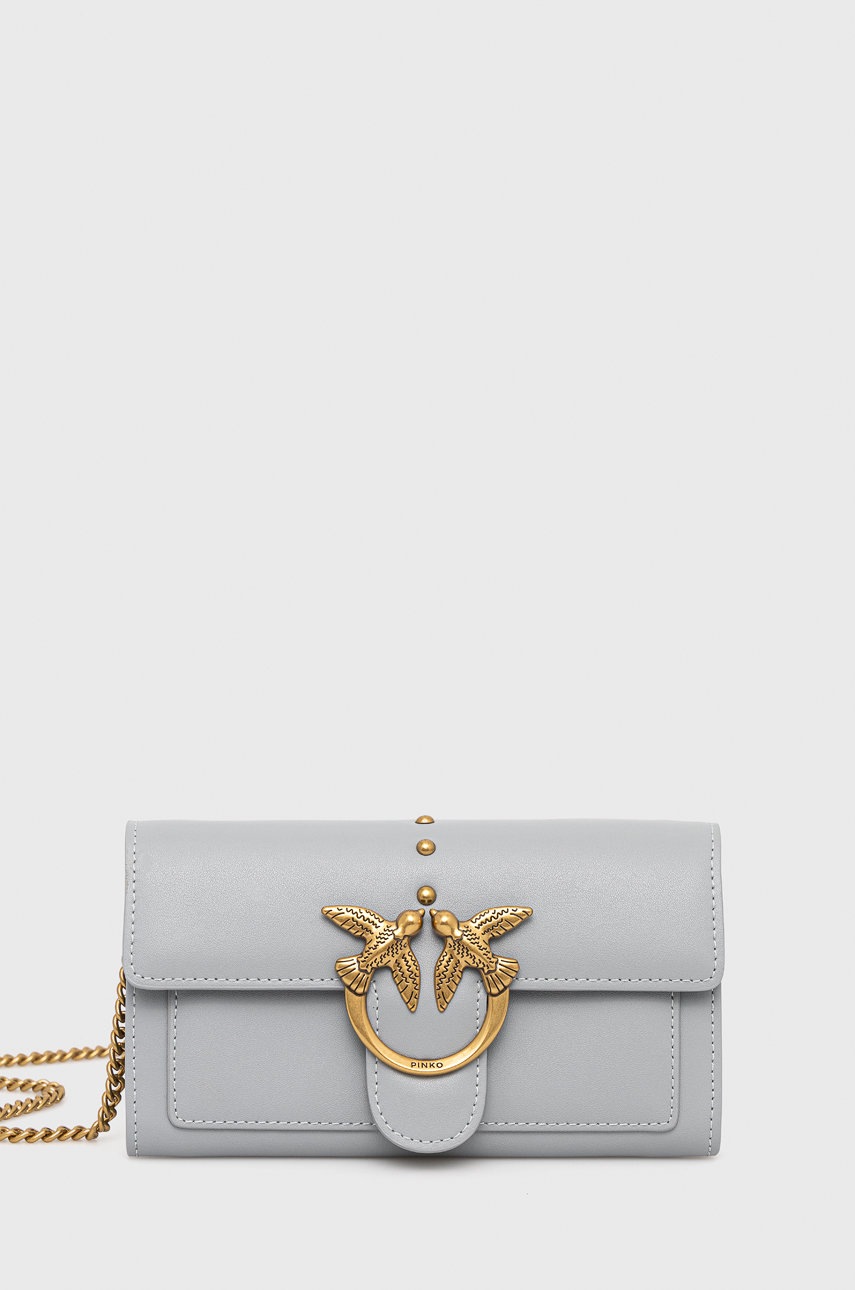 

Кожен портфейл Pinko в сиво, Сив