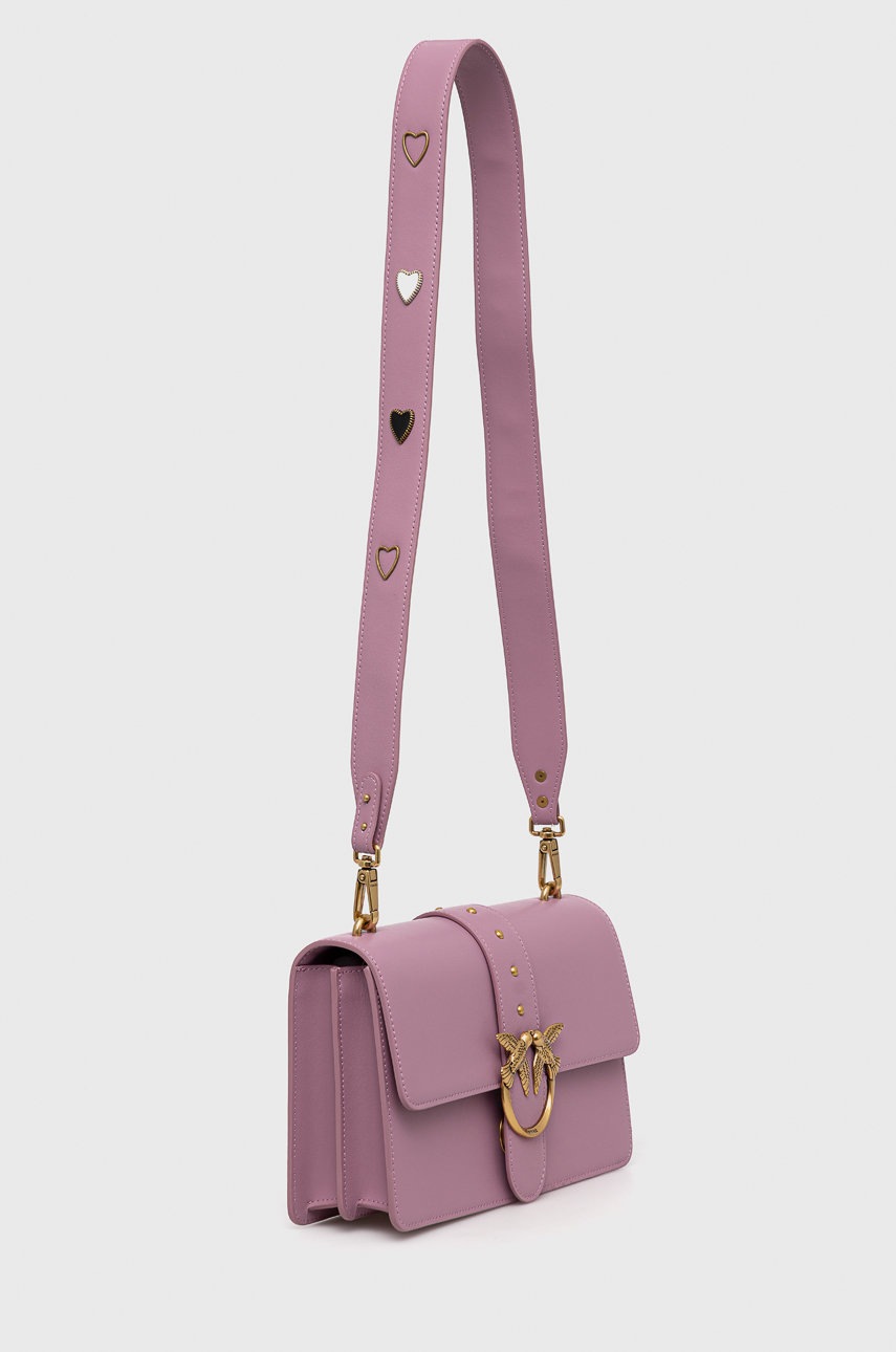 

Кожаная сумочка Pinko цвет розовый