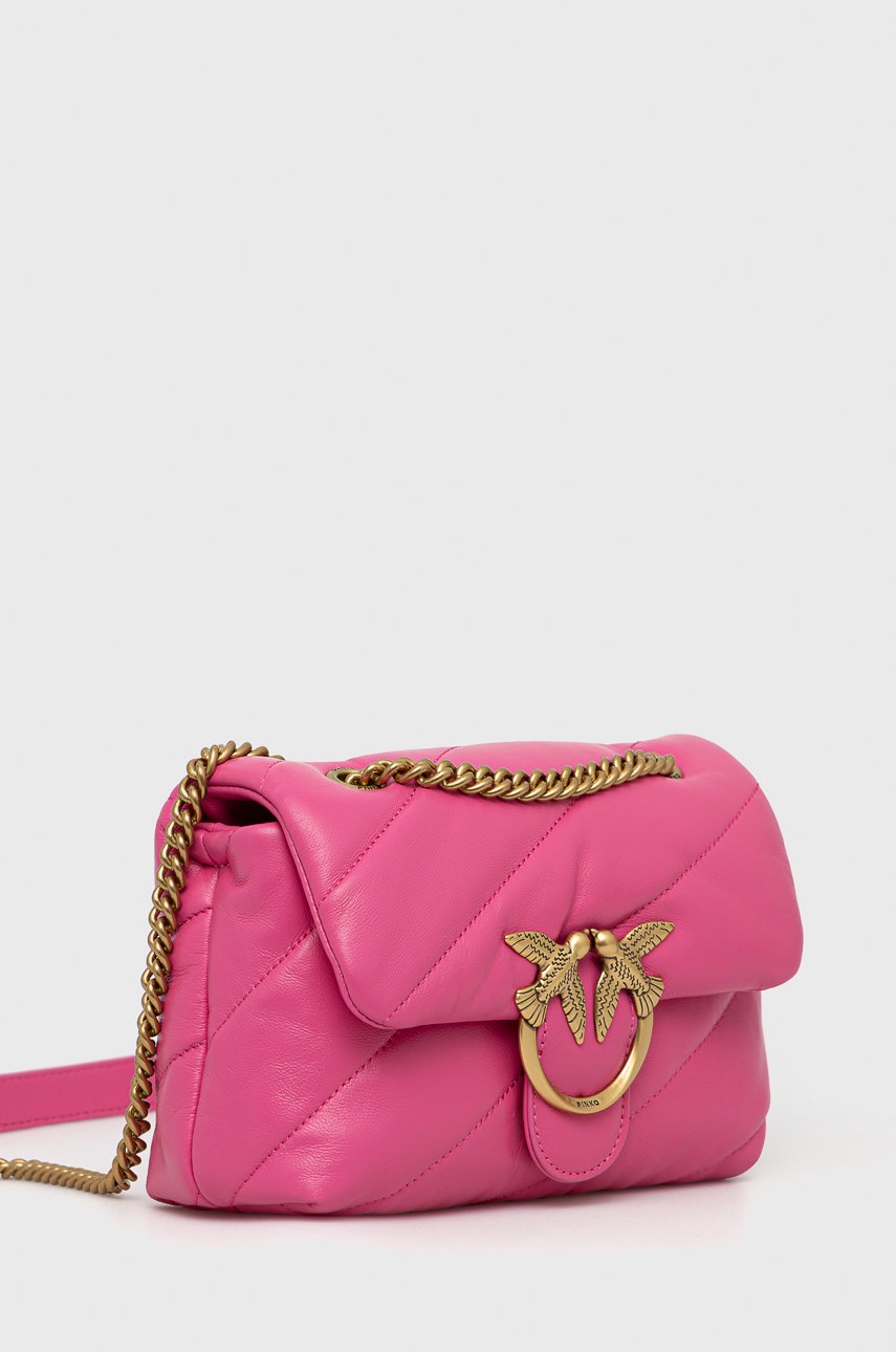

Кожаная сумочка Pinko цвет розовый