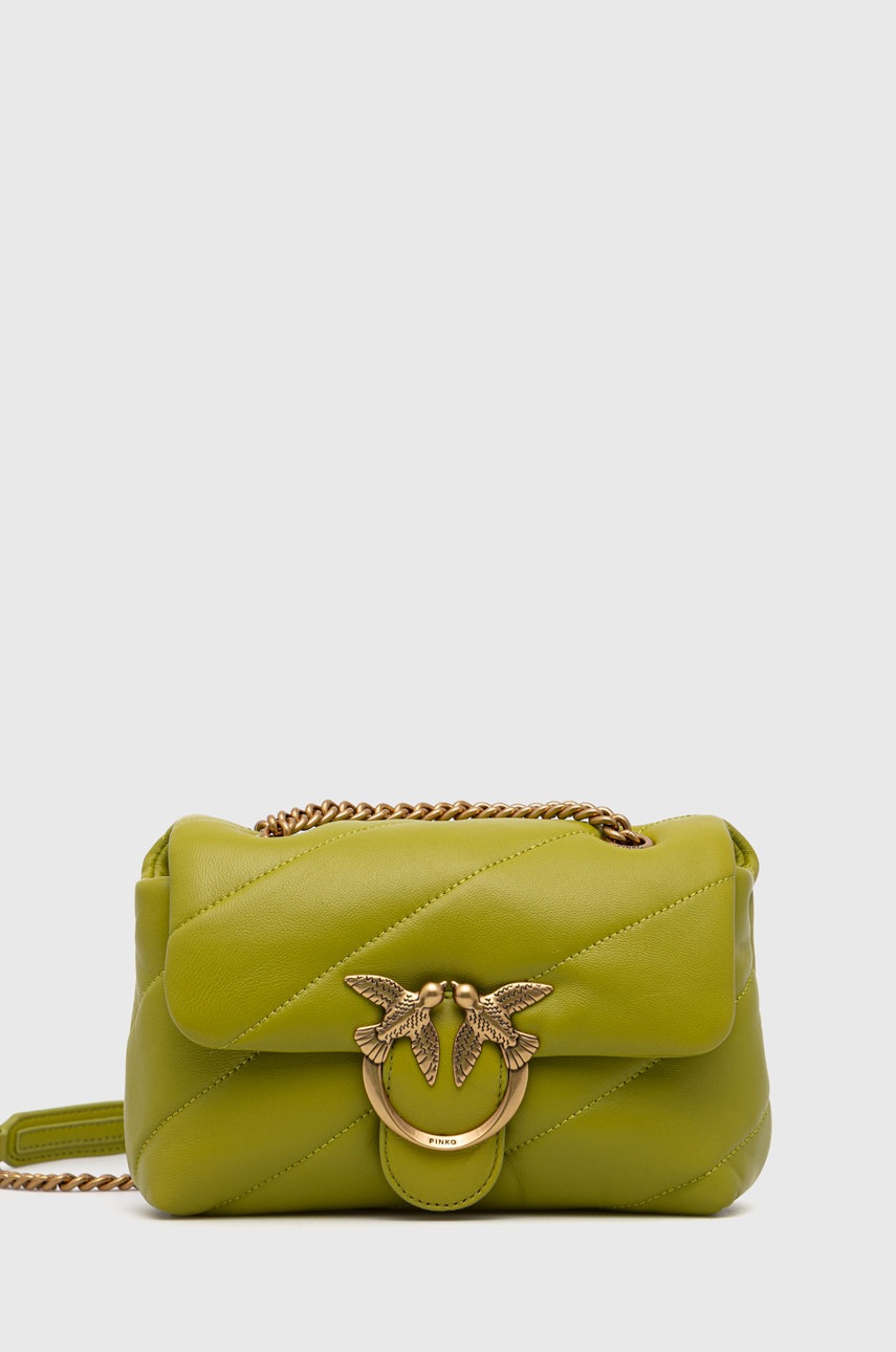 

Кожена чанта Pinko в жълто, Зелен