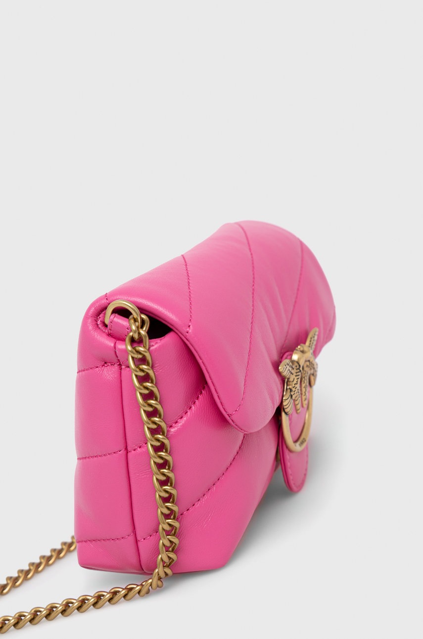 

Кожаная сумочка Pinko цвет розовый