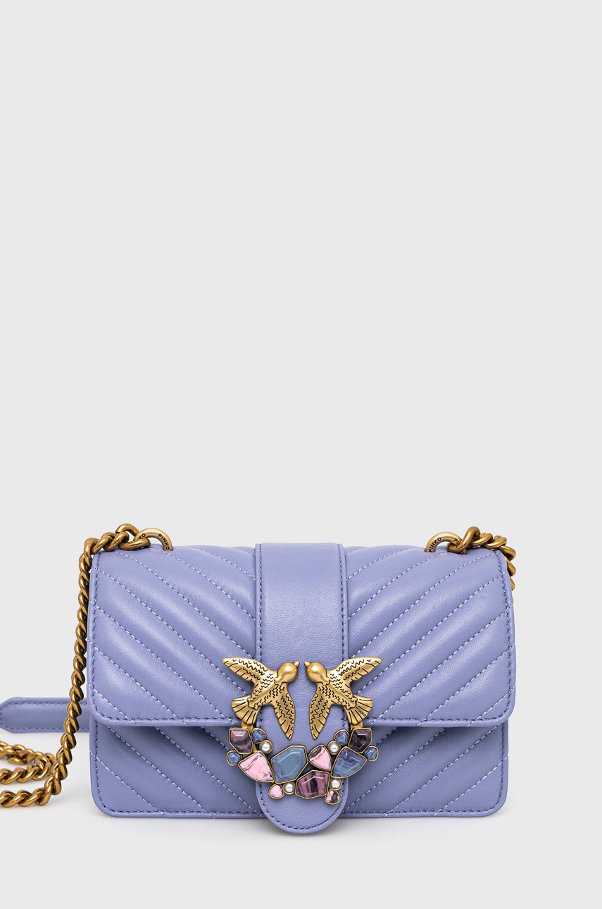 

Кожена чанта Pinko в лилаво, Виолетов