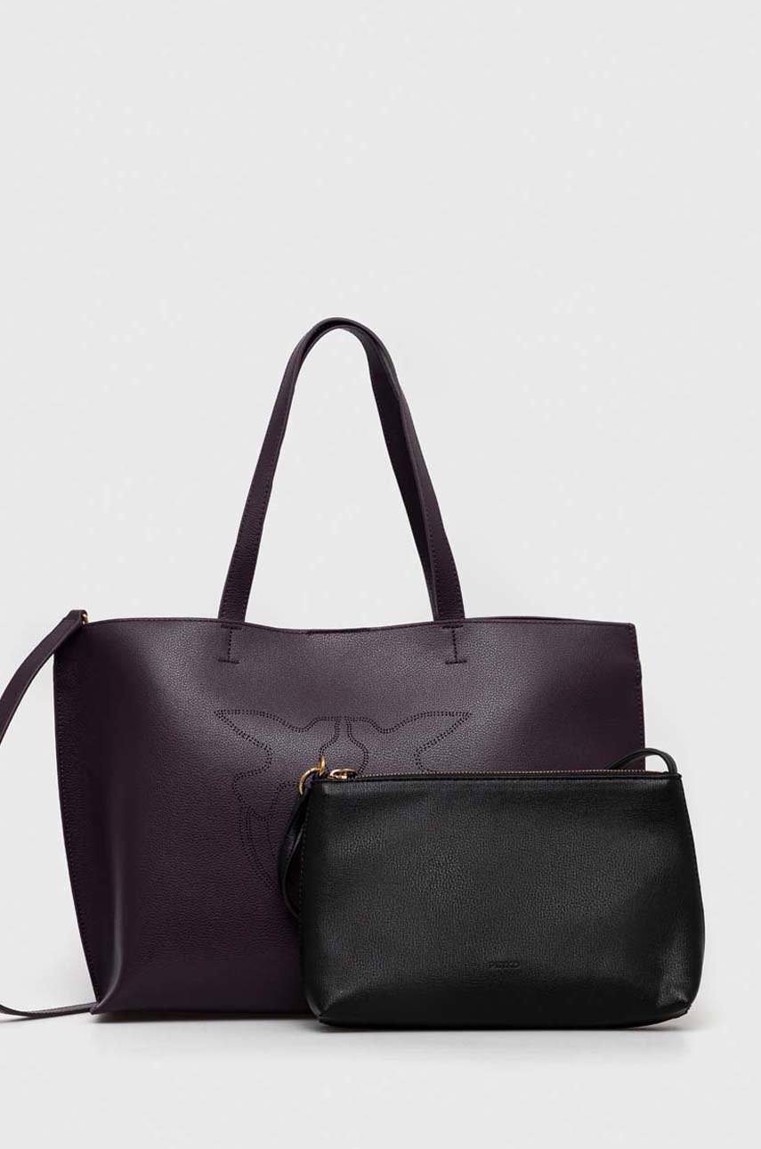 

Кожена чанта Pinko в лилаво, Виолетов