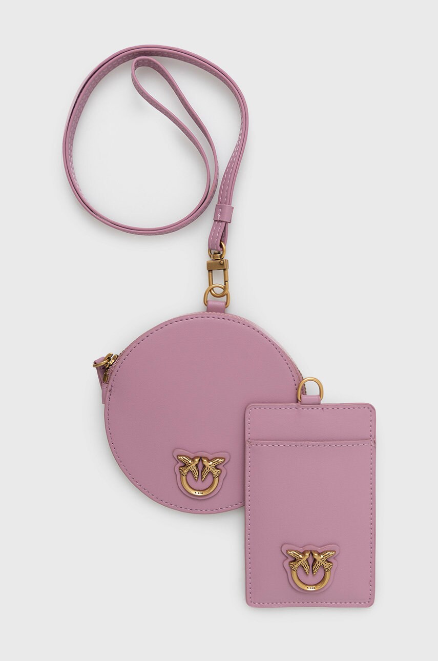 

Кожен портфейл и калъф за карти Pinko в розово, Розов