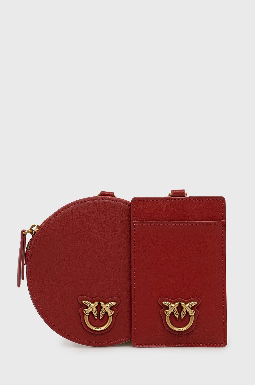 

Кожен портфейл и калъф за карти Pinko в червено, Червен