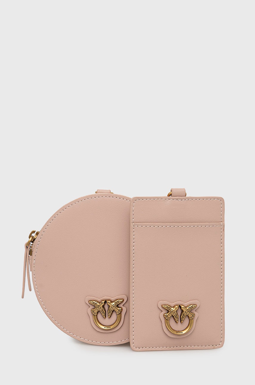 

Кожен портфейл и калъф за карти Pinko в розово, Розов