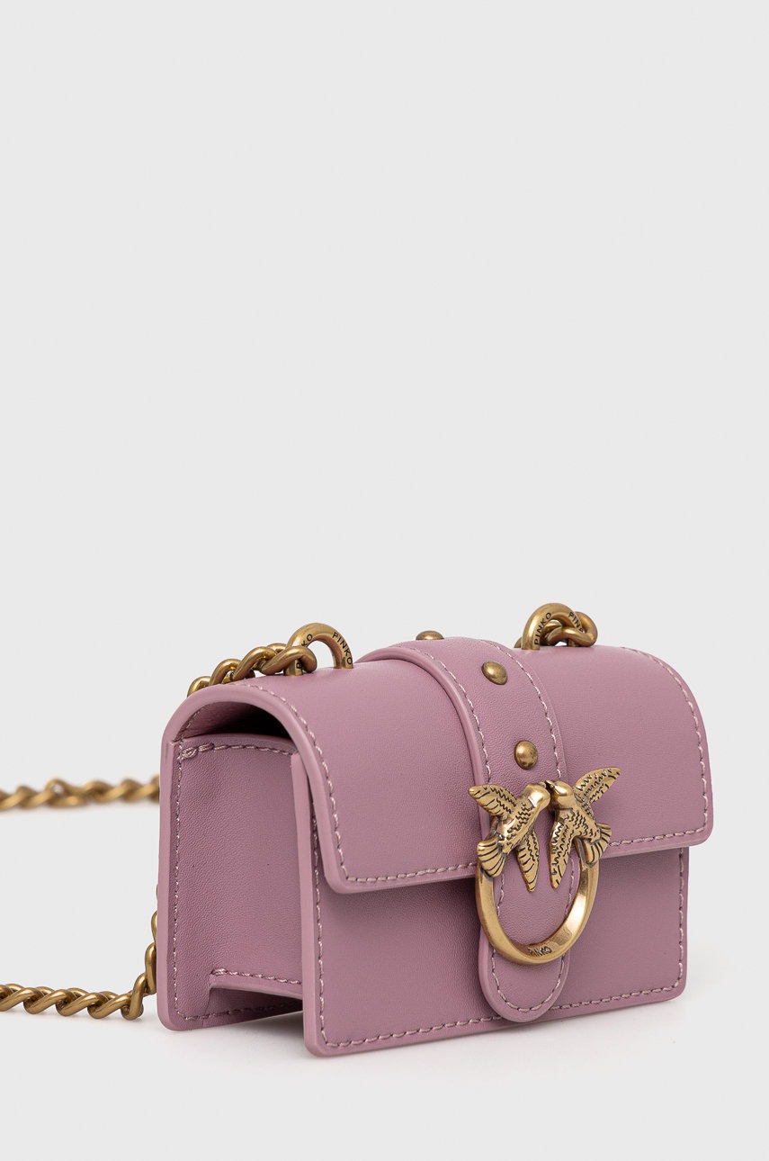 

Кожаная сумочка Pinko цвет розовый