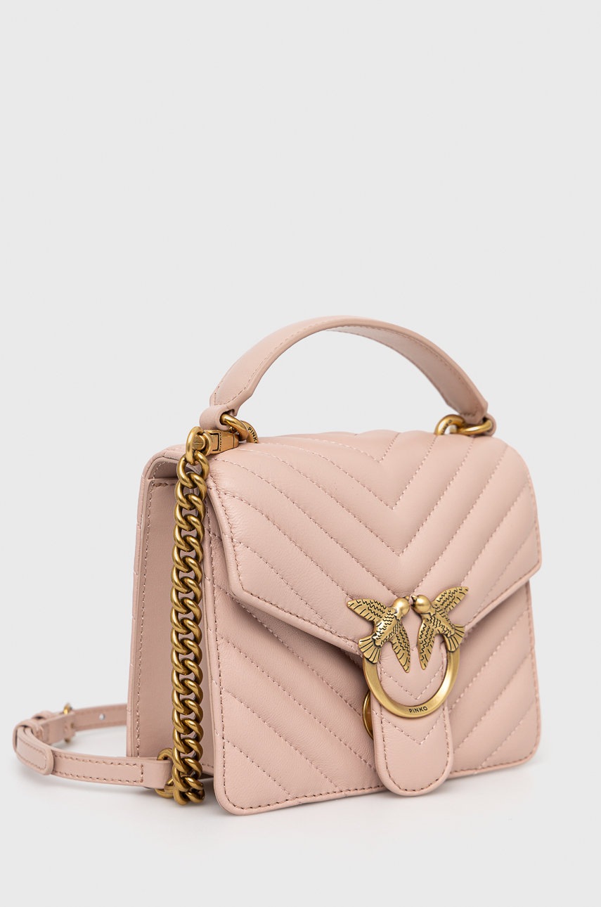 

Кожаная сумочка Pinko цвет розовый