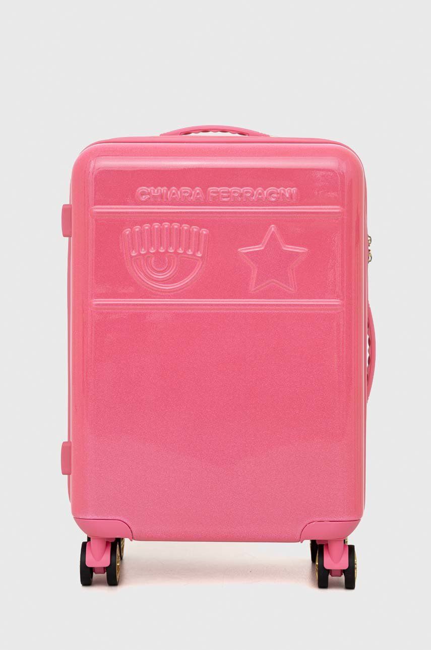 Chiara Ferragni valiza culoarea roz Accesorii imagine noua