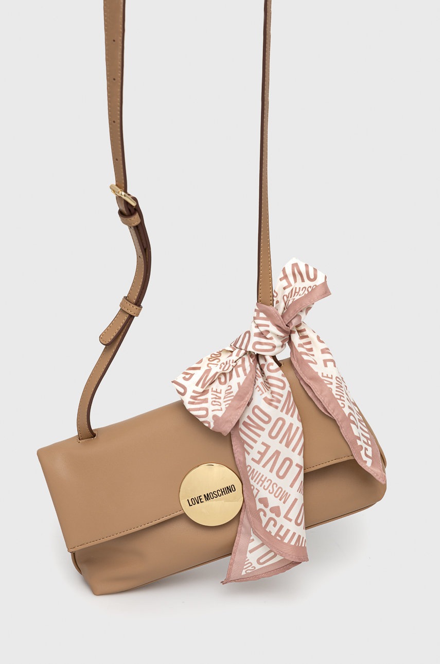 

Чанта Love Moschino в бежово, Бежов