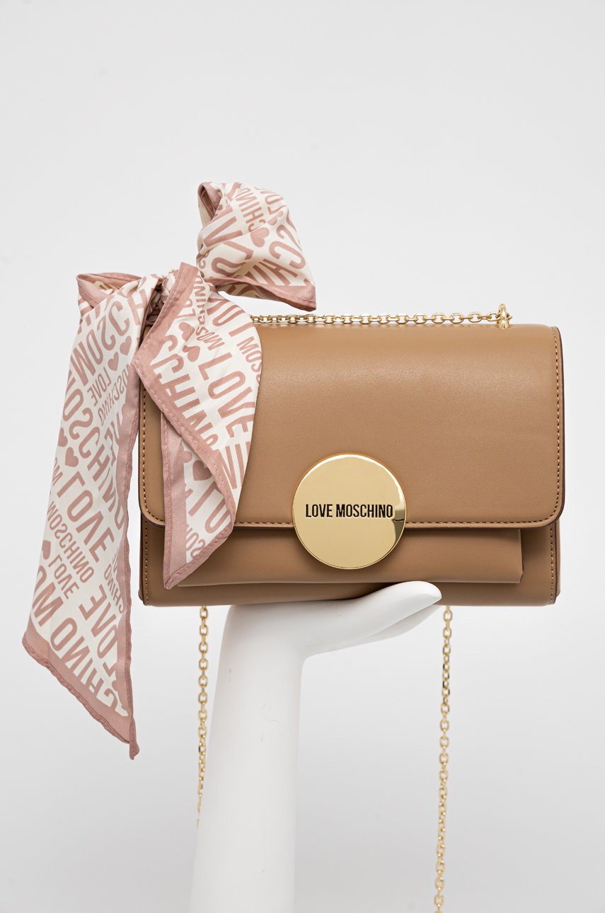 

Чанта Love Moschino в бежово, Бежов