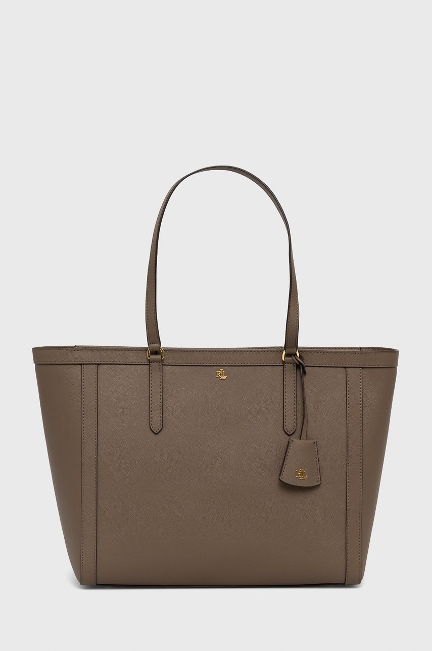 

Шкіряна сумочка Lauren Ralph Lauren колір коричневий
