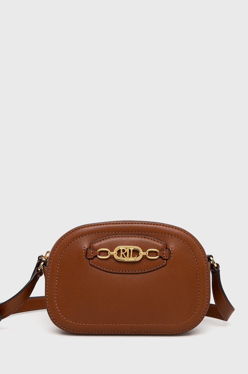 

Кожаная сумочка Lauren Ralph Lauren цвет коричневый