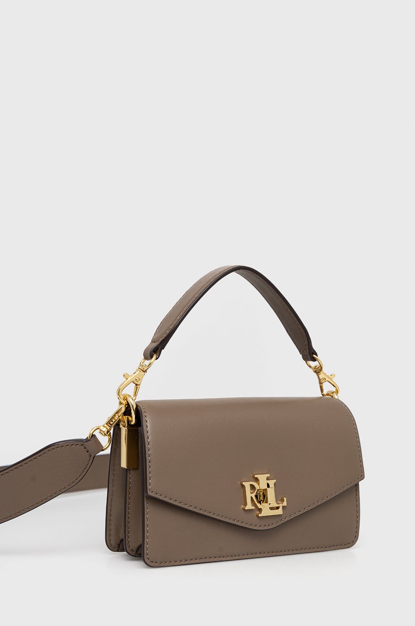 

Кожаная сумочка Lauren Ralph Lauren цвет коричневый