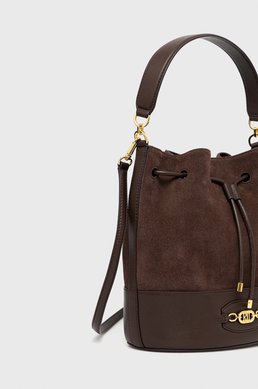 

Кожаная сумочка Lauren Ralph Lauren цвет коричневый