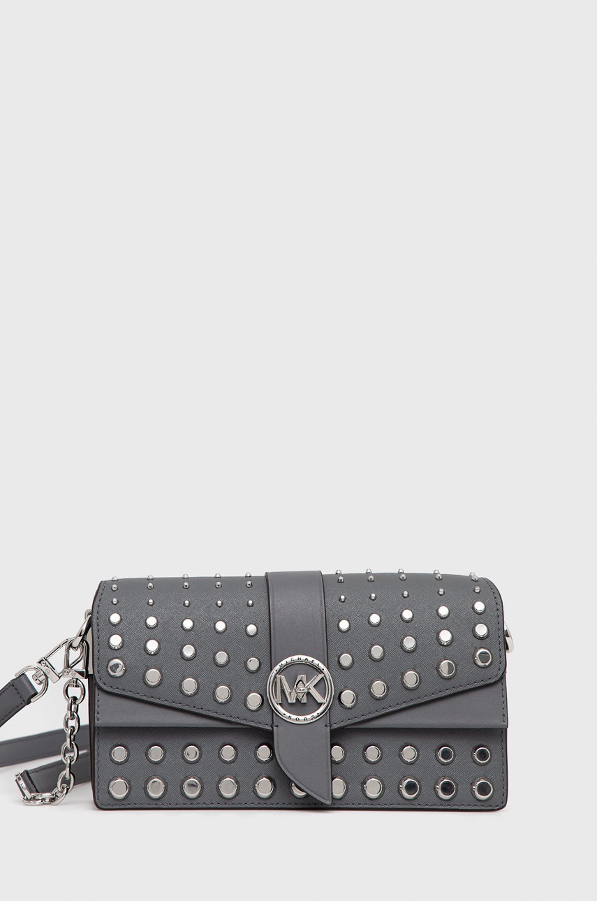 

Кожена чанта MICHAEL Michael Kors в сиво, Сив