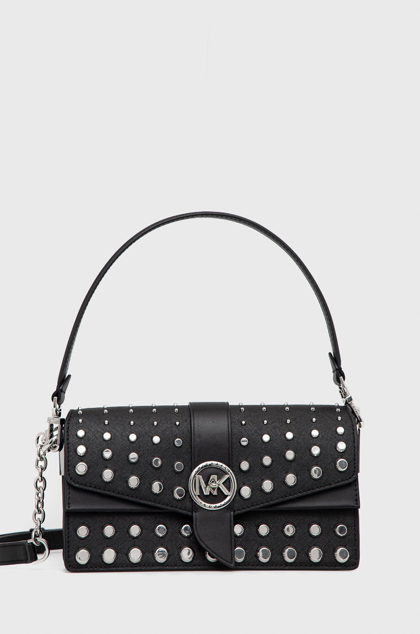 

Кожена чанта MICHAEL Michael Kors в черно, Черен