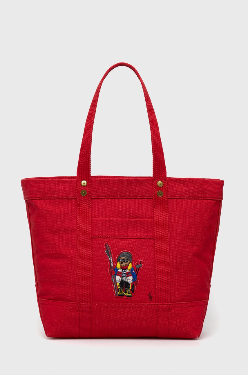 

Хлопковая сумка Polo Ralph Lauren цвет красный