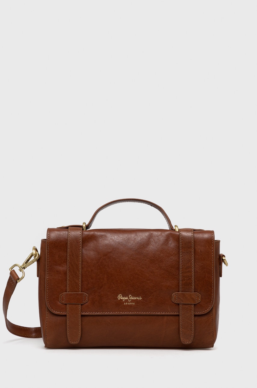 kozena-kabelka-pepe-jeans-hneda-barva