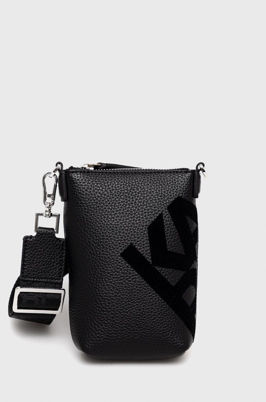 Karl Lagerfeld husa din piele pentru telefon culoarea negru