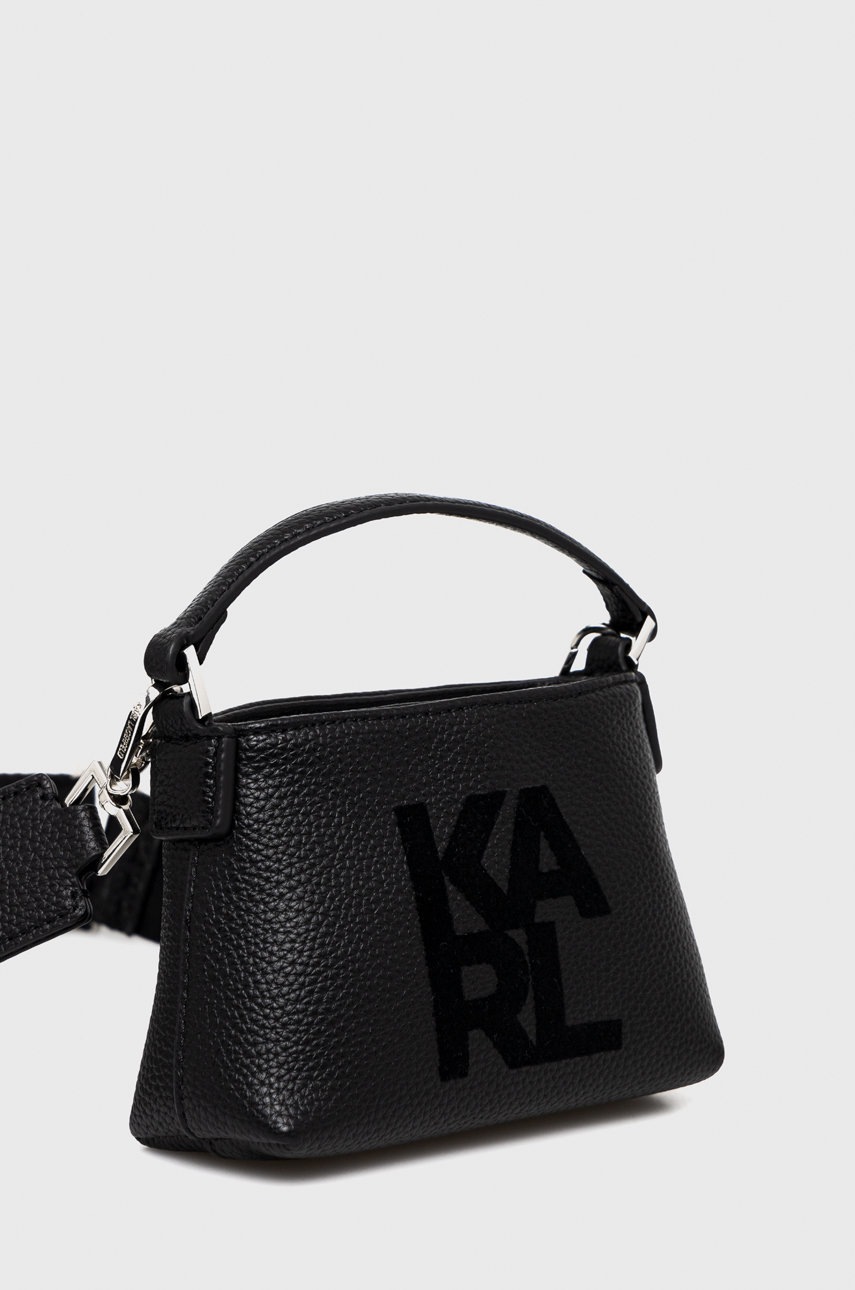 

Кожена чанта Karl Lagerfeld в черно, Черен