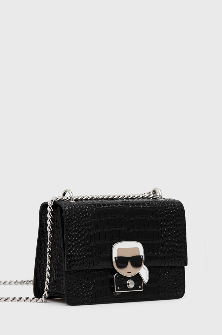 

Шкіряна сумочка Karl Lagerfeld колір чорний