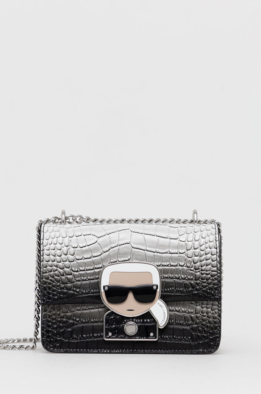 

Кожена чанта Karl Lagerfeld в черно, Черен