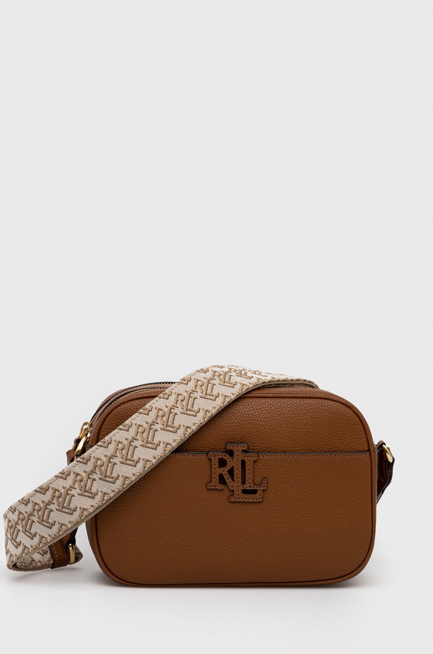 

Кожена чанта Lauren Ralph Lauren в кафяво, Кафяв