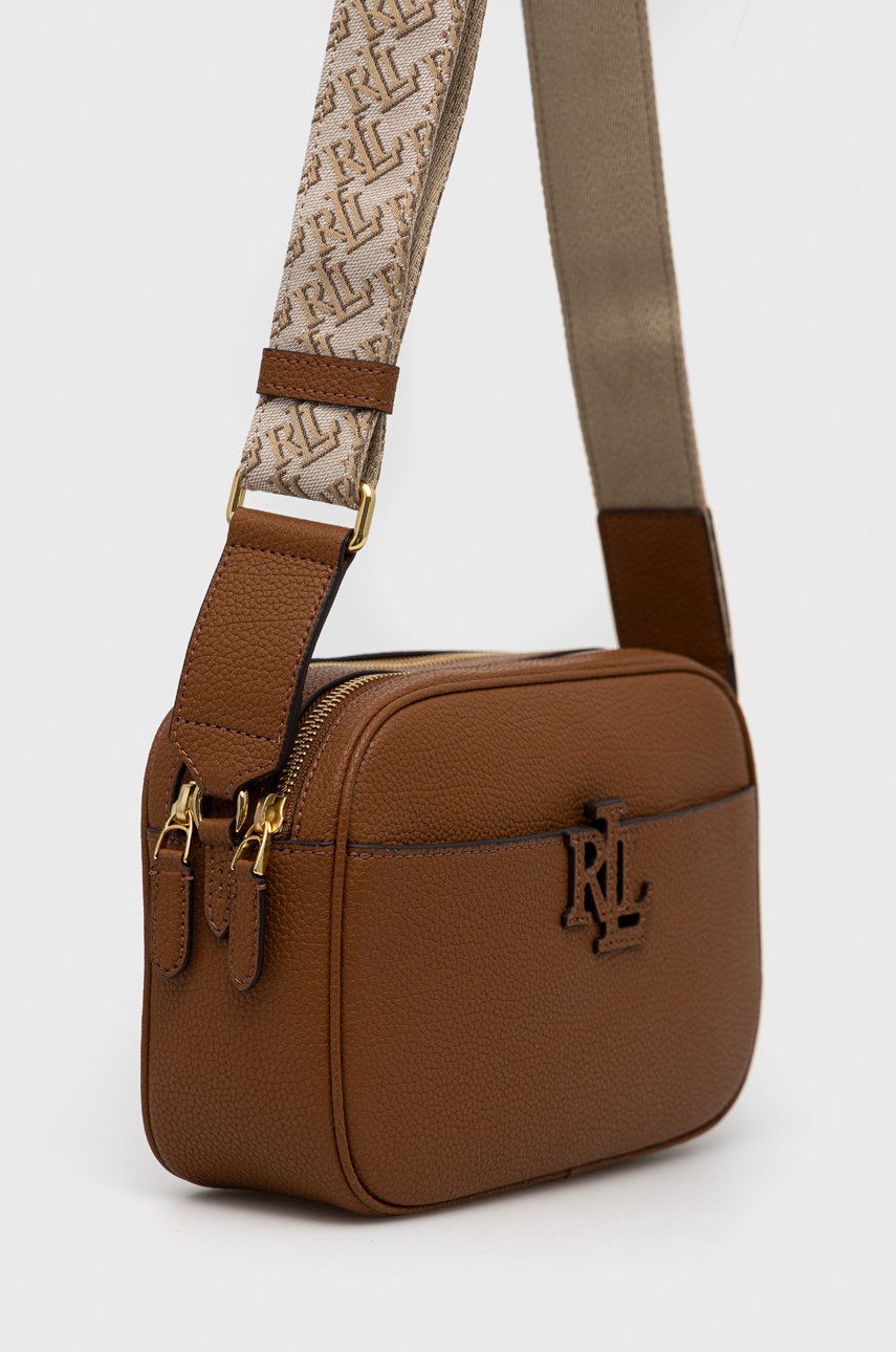 

Кожаная сумочка Lauren Ralph Lauren цвет коричневый