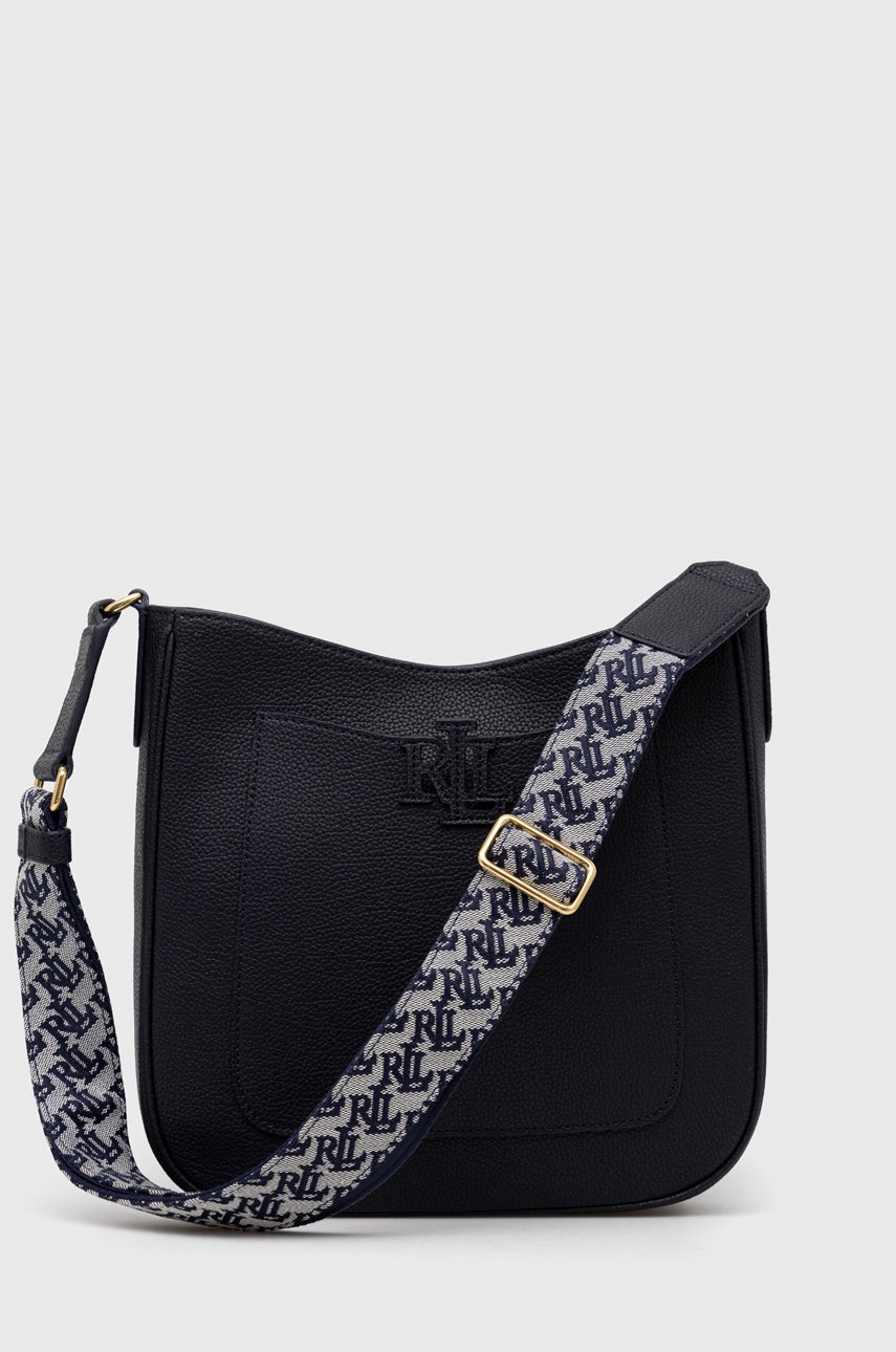 

Кожена чанта Lauren Ralph Lauren в тъмносиньо, Тъмносин