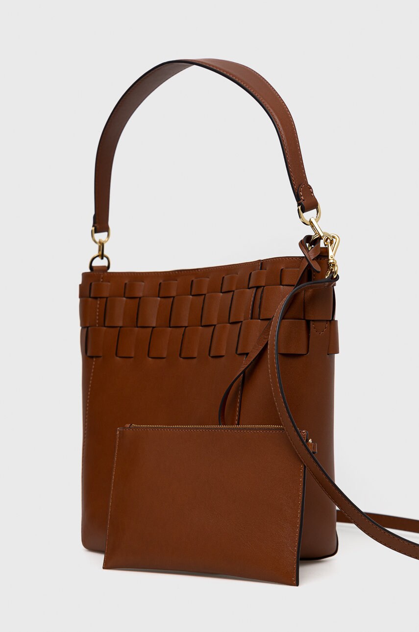 

Шкіряна сумочка Lauren Ralph Lauren колір коричневий