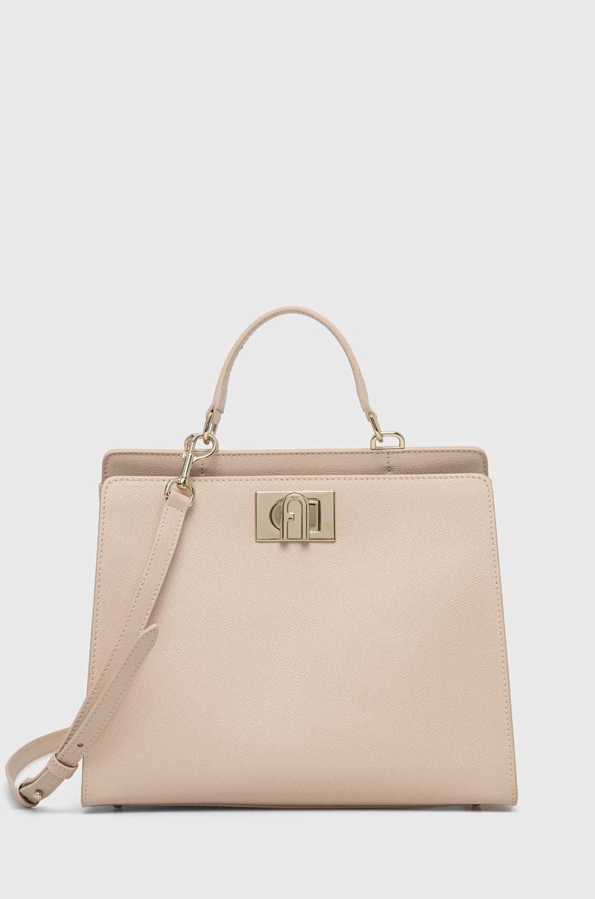 

Кожена чанта Furla 1927 в бежово, Бежов