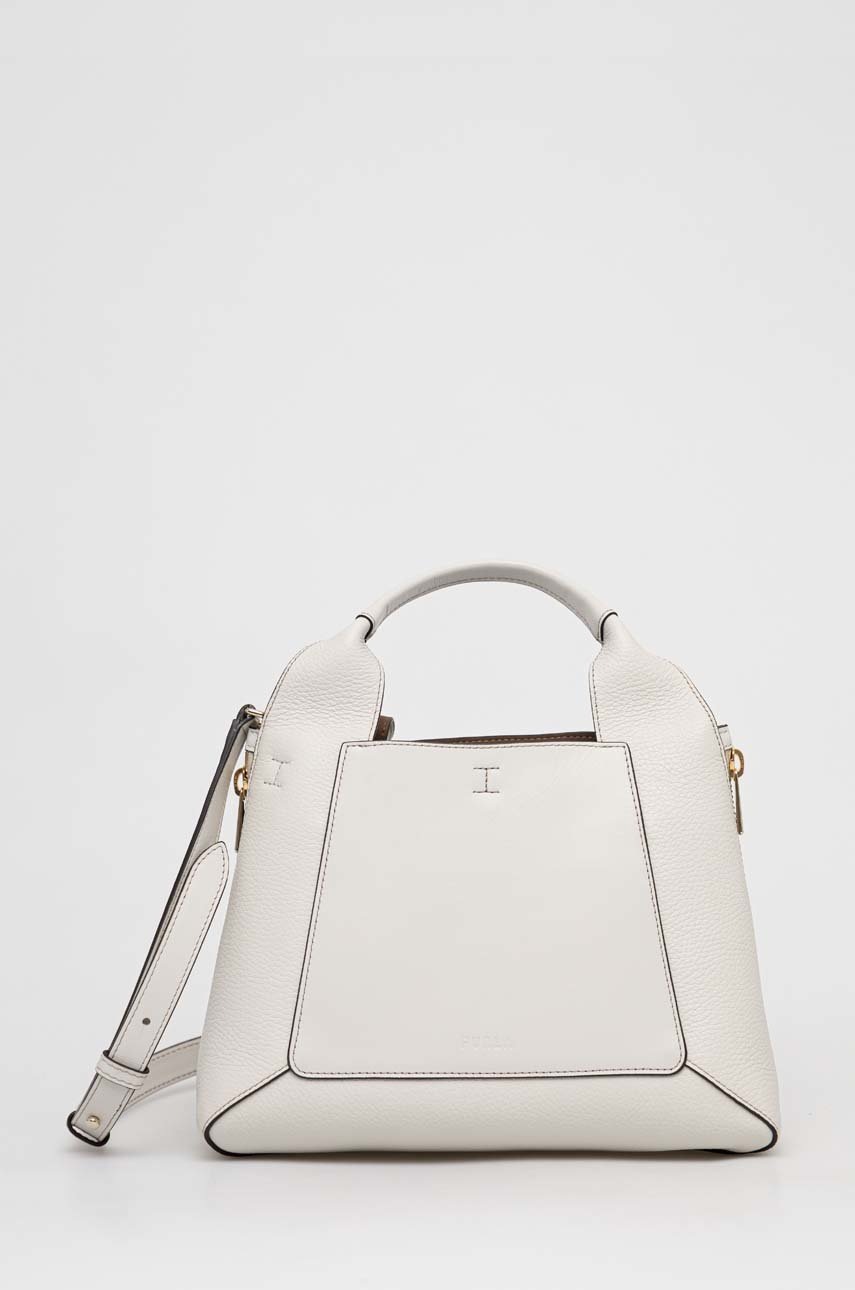 

Кожена чанта Furla gilda в бяло, Бял