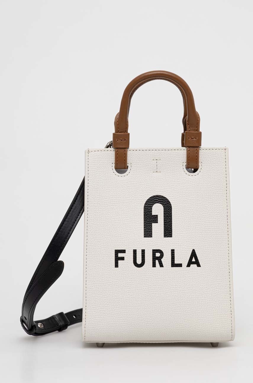 

Кожена чанта Furla Varsity в бяло, Бял