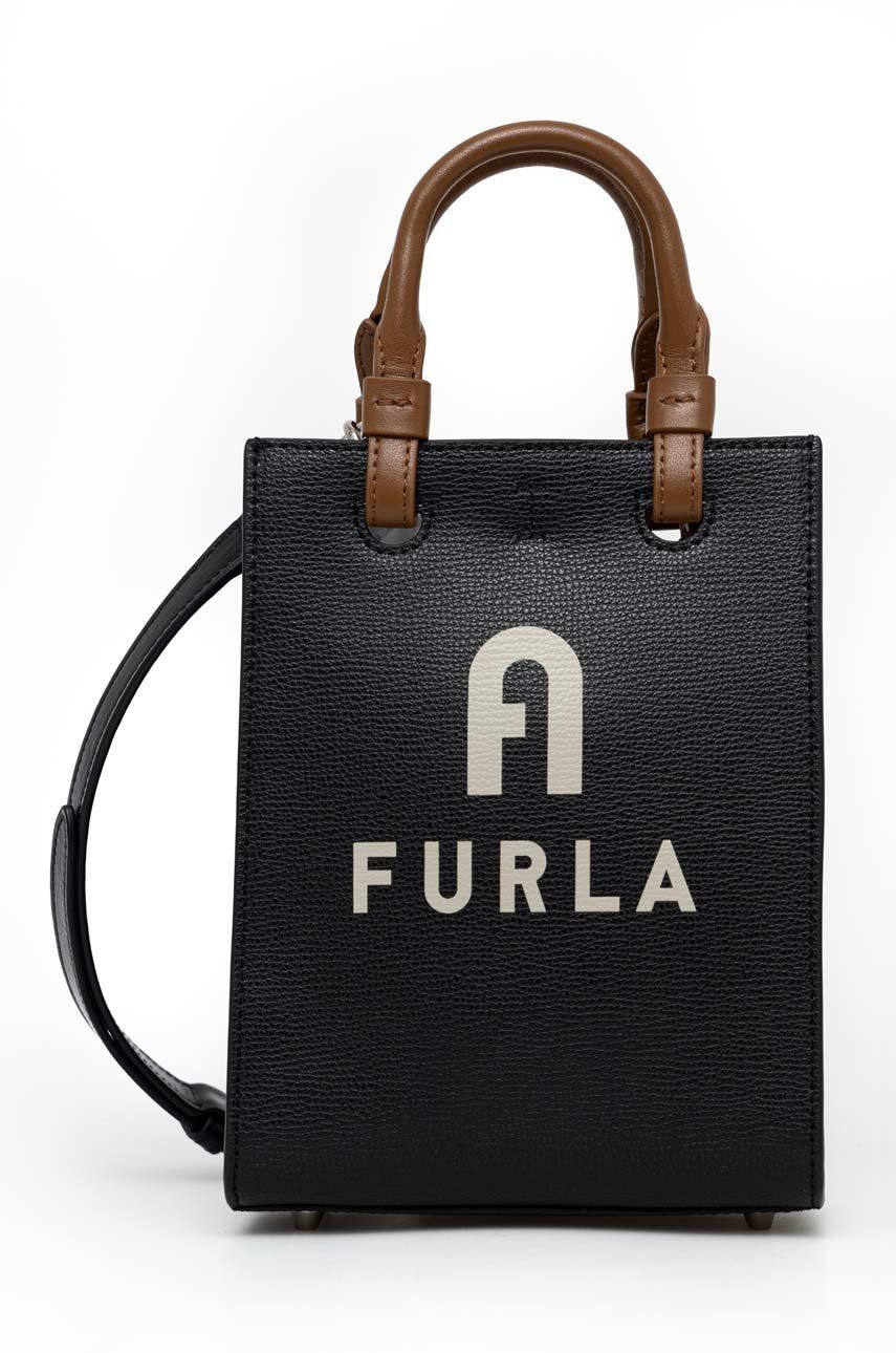 

Шкіряна сумочка Furla varsity колір чорний