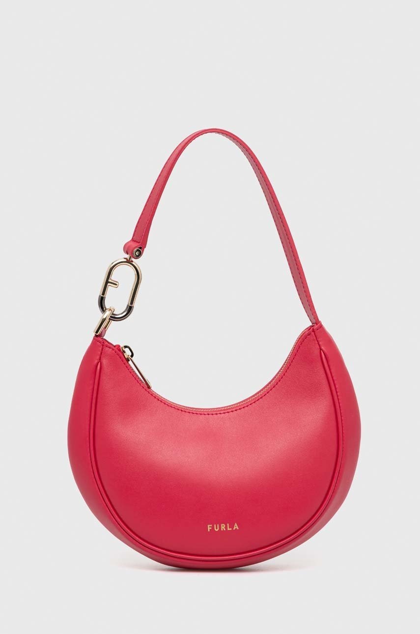 

Кожена чанта Furla Primavera в розово, Розов