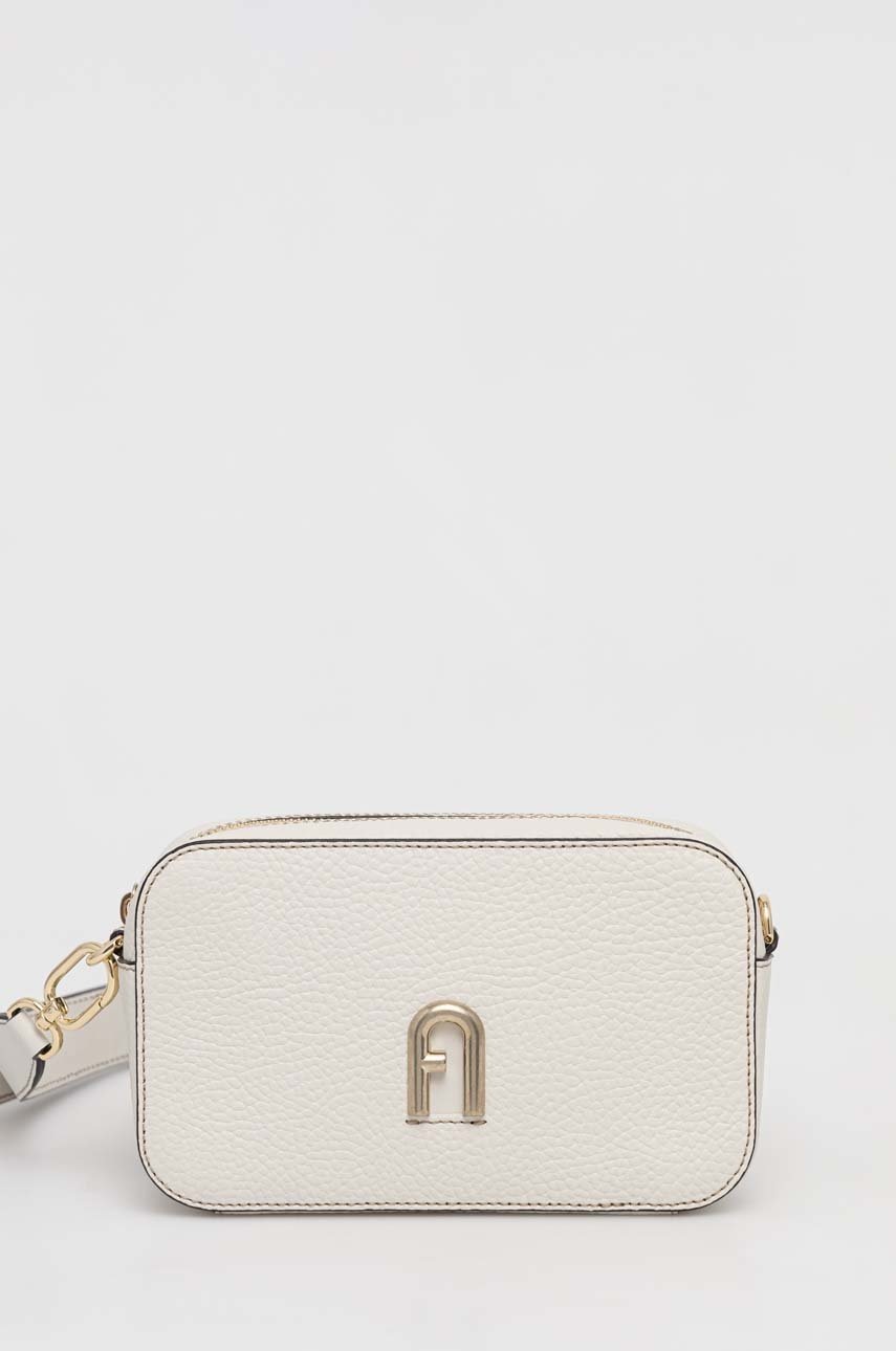 

Кожена чанта Furla primula в бяло, Бял