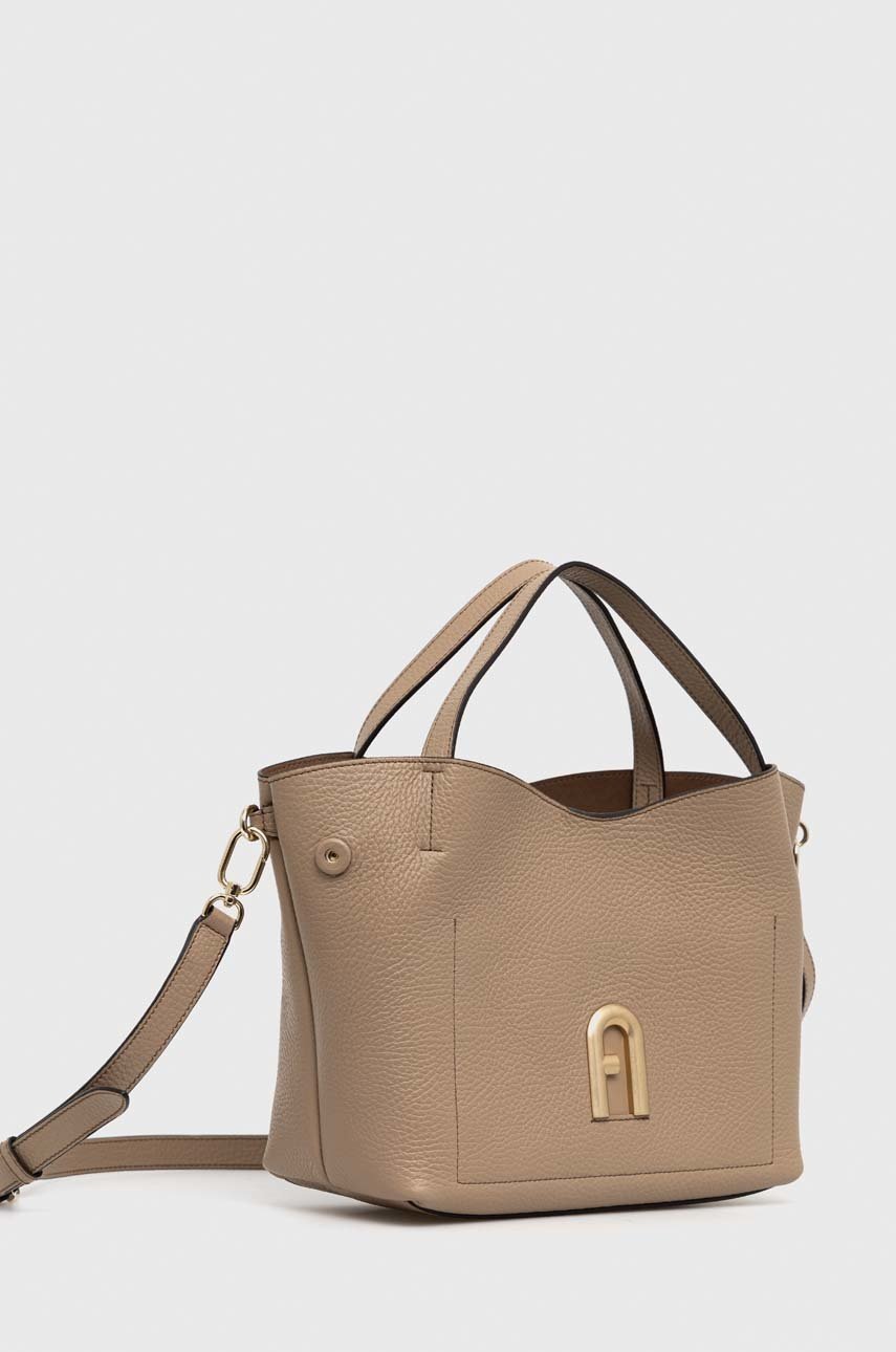 

Шкіряна сумочка Furla Primula колір бежевий