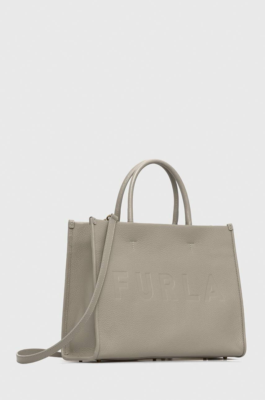 

Шкіряна сумочка Furla колір сірий