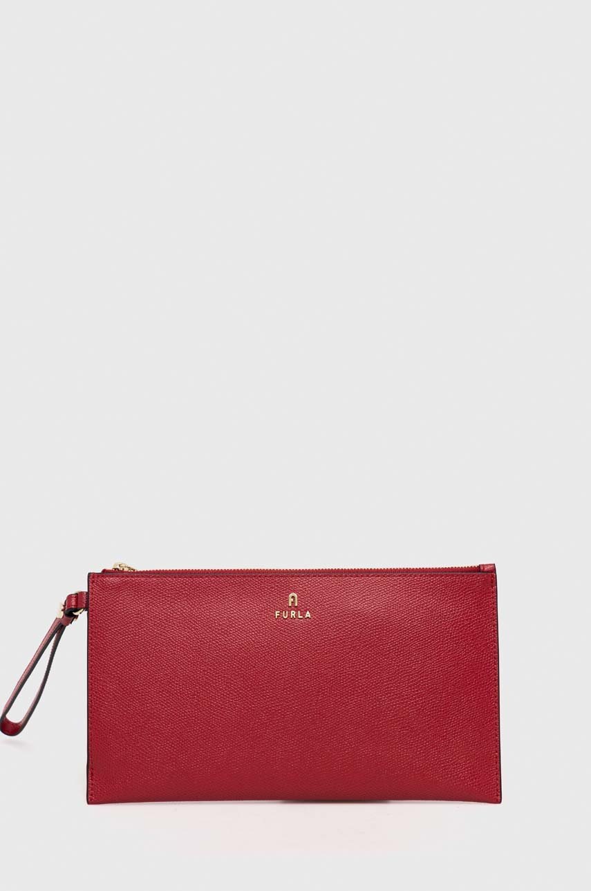 

Кожен клъч Furla camelia в червено, Червен