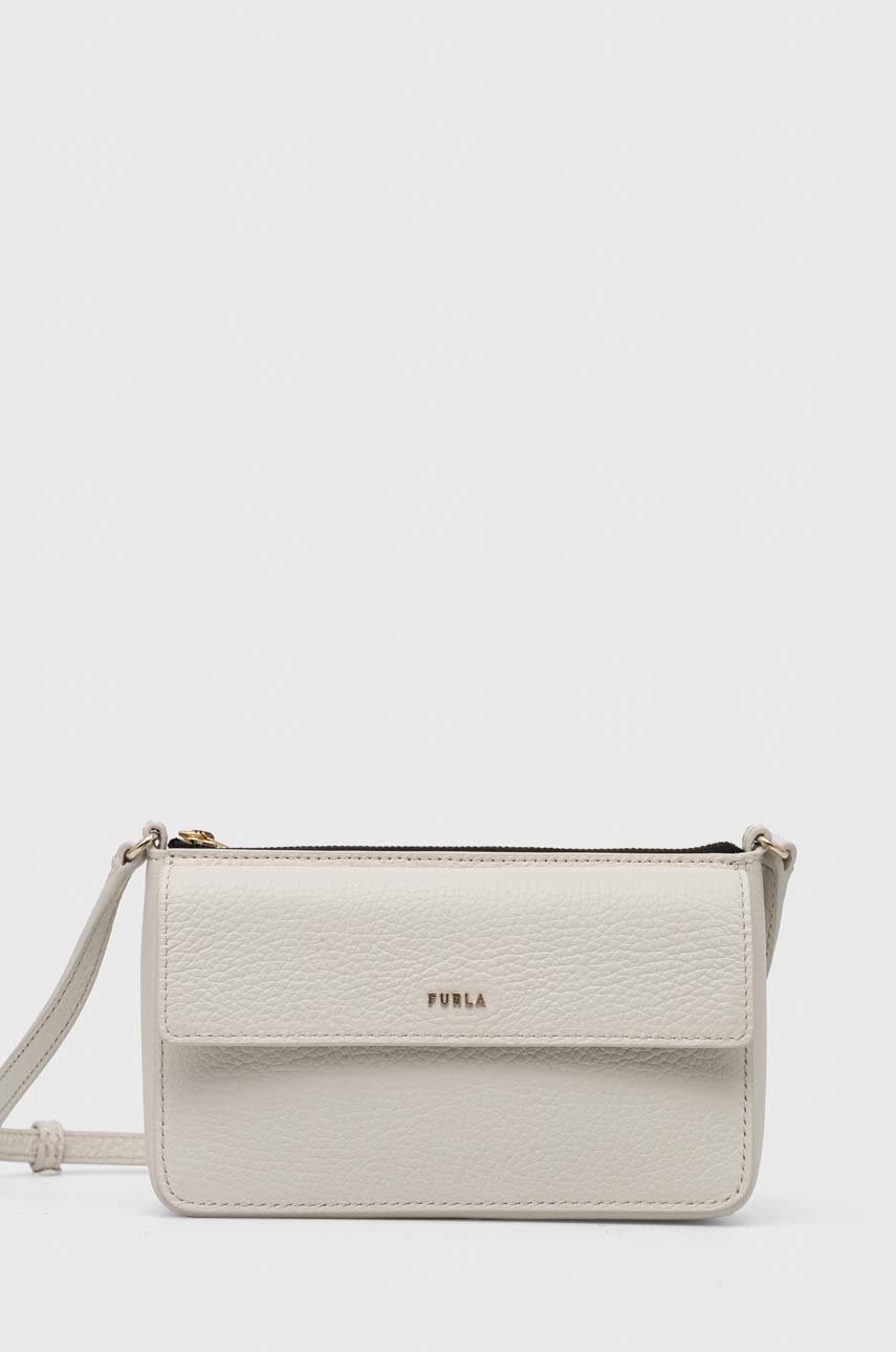 

Кожена чанта Furla в бежово, Бежов