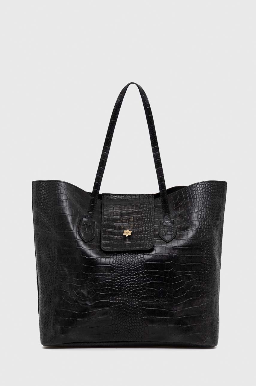 

Кожена чанта Granadilla в черно, Черен