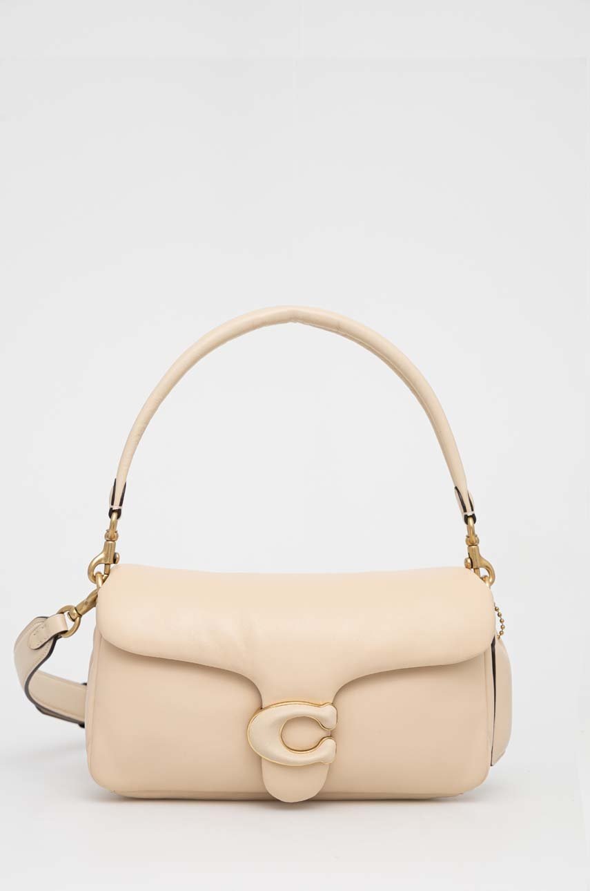 

Кожена чанта Coach Pillow Tabby 26 в бежово, Бежов