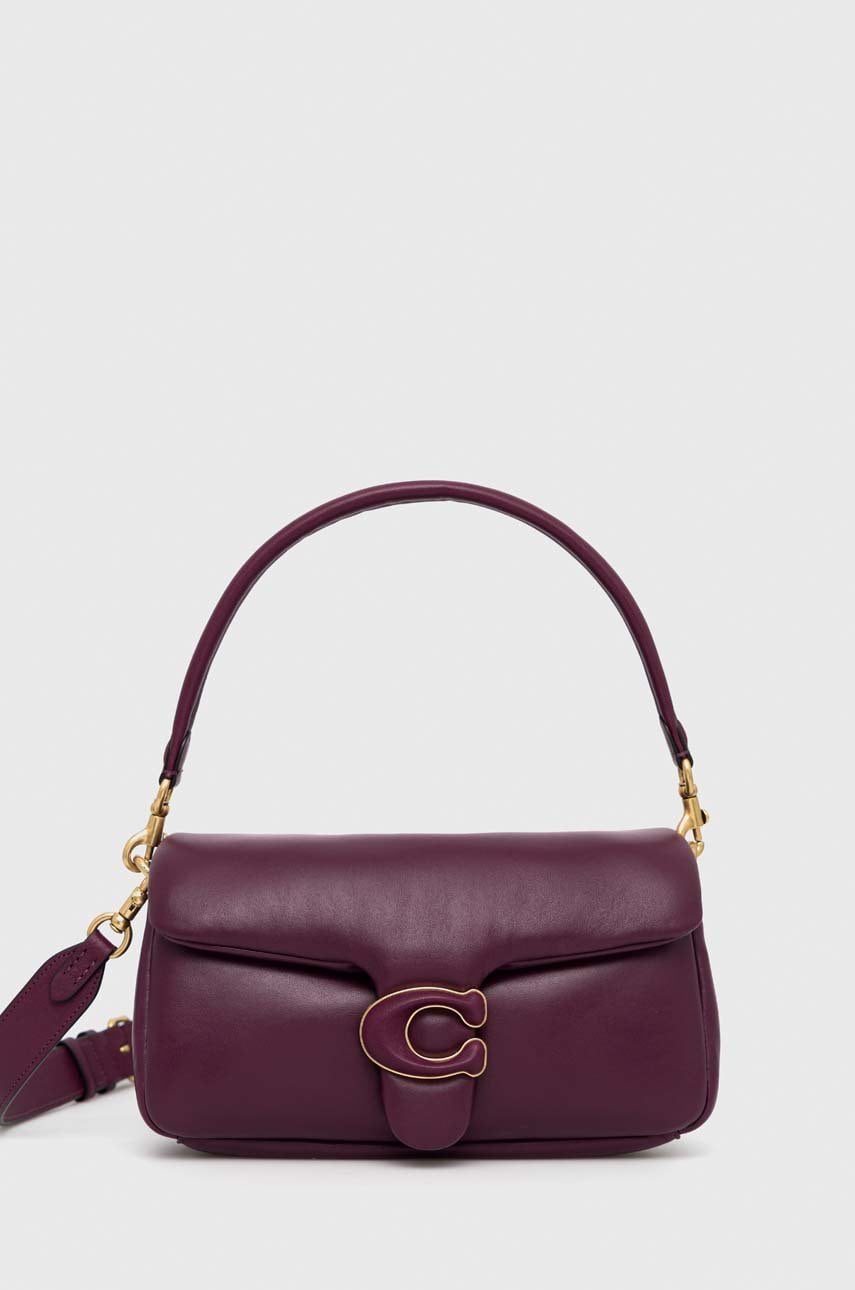 Coach poseta de piele culoarea violet