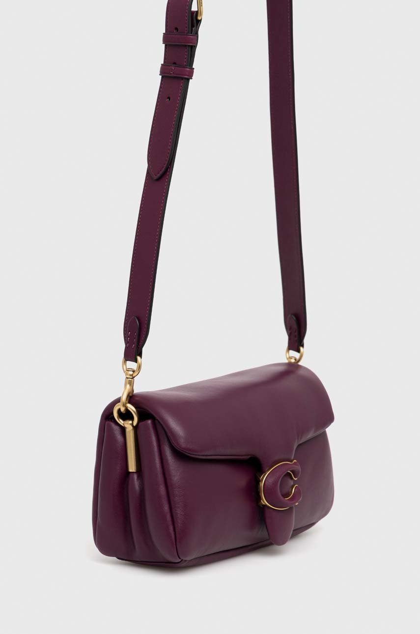 

Кожаная сумочка Coach цвет фиолетовый