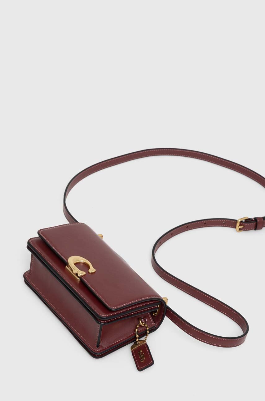 

Кожена чанта Coach Bandit Crossbody в черно, Бордо