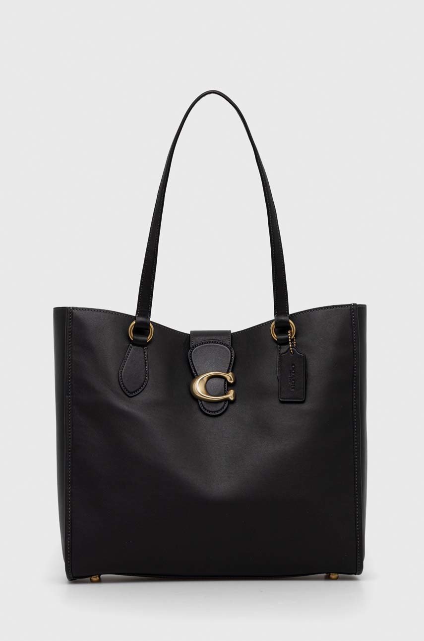 

Кожена чанта Coach в черно, Черен