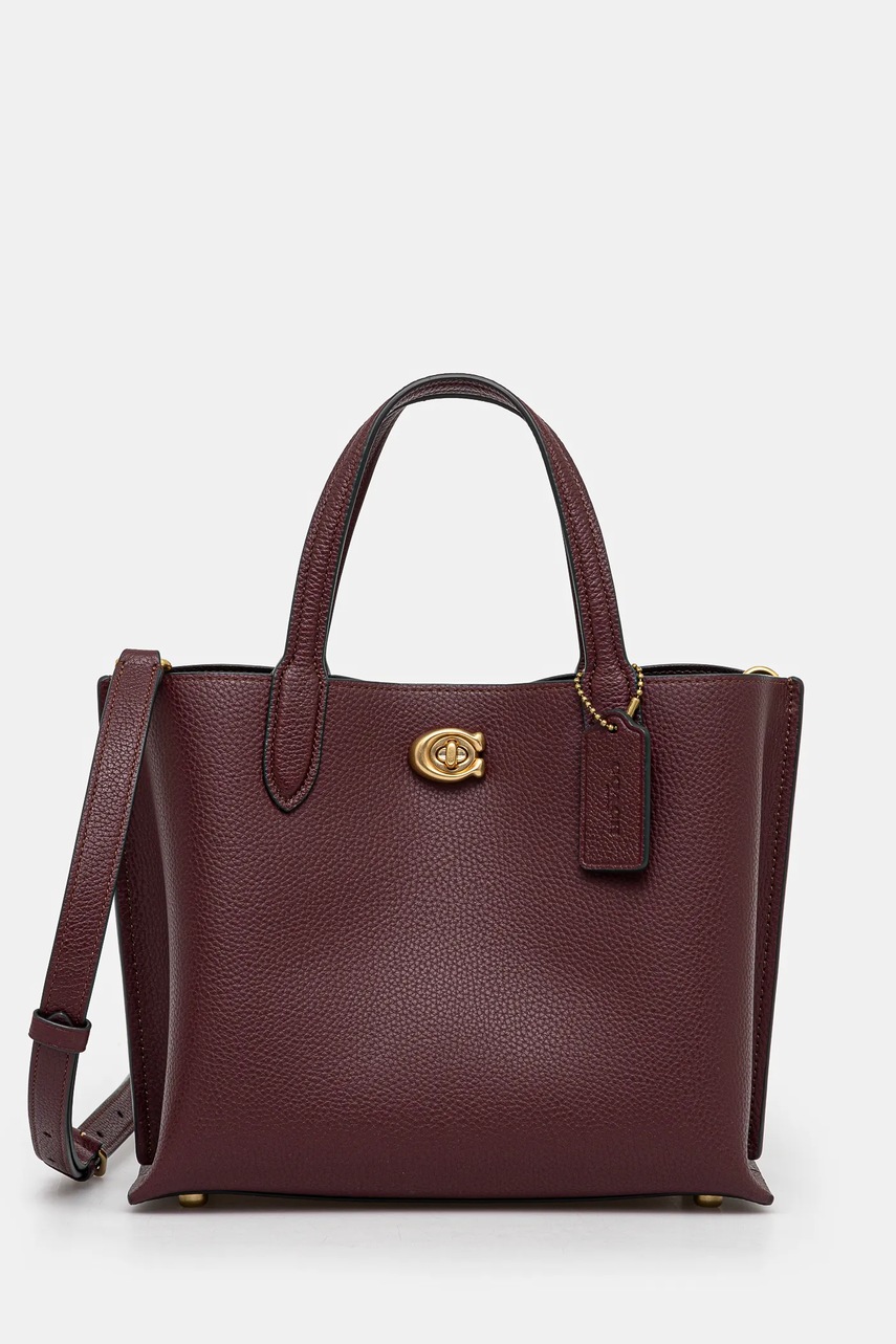 

Кожена чанта Coach в бордо