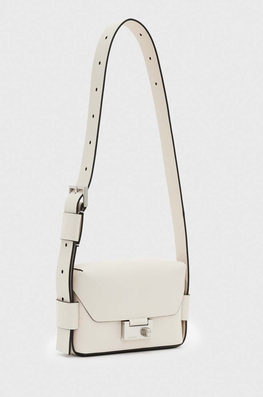 

Кожена чанта AllSaints в сиво, Сив