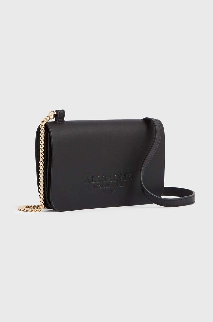 

Кожена чанта AllSaints в черно, Черен